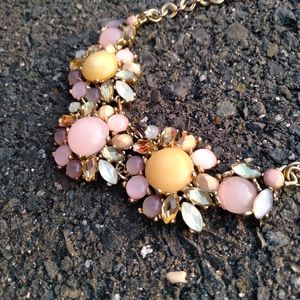 Pastel colorful beaded statement necklace